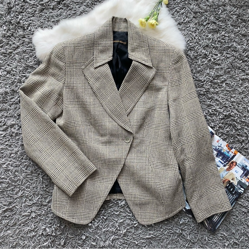 Brian Bailey Plaid Wool Blazer